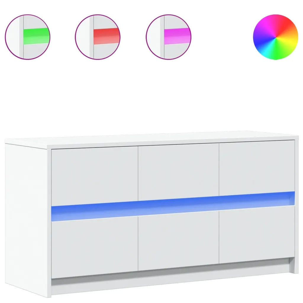Mobile Porta TV con LED Bianco 100x34x50 cm in Truciolato 852215