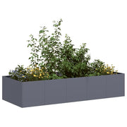 Fioriera-Vaso-Contenitore per Piante Antracite 200x80x40 cm in Acciaio