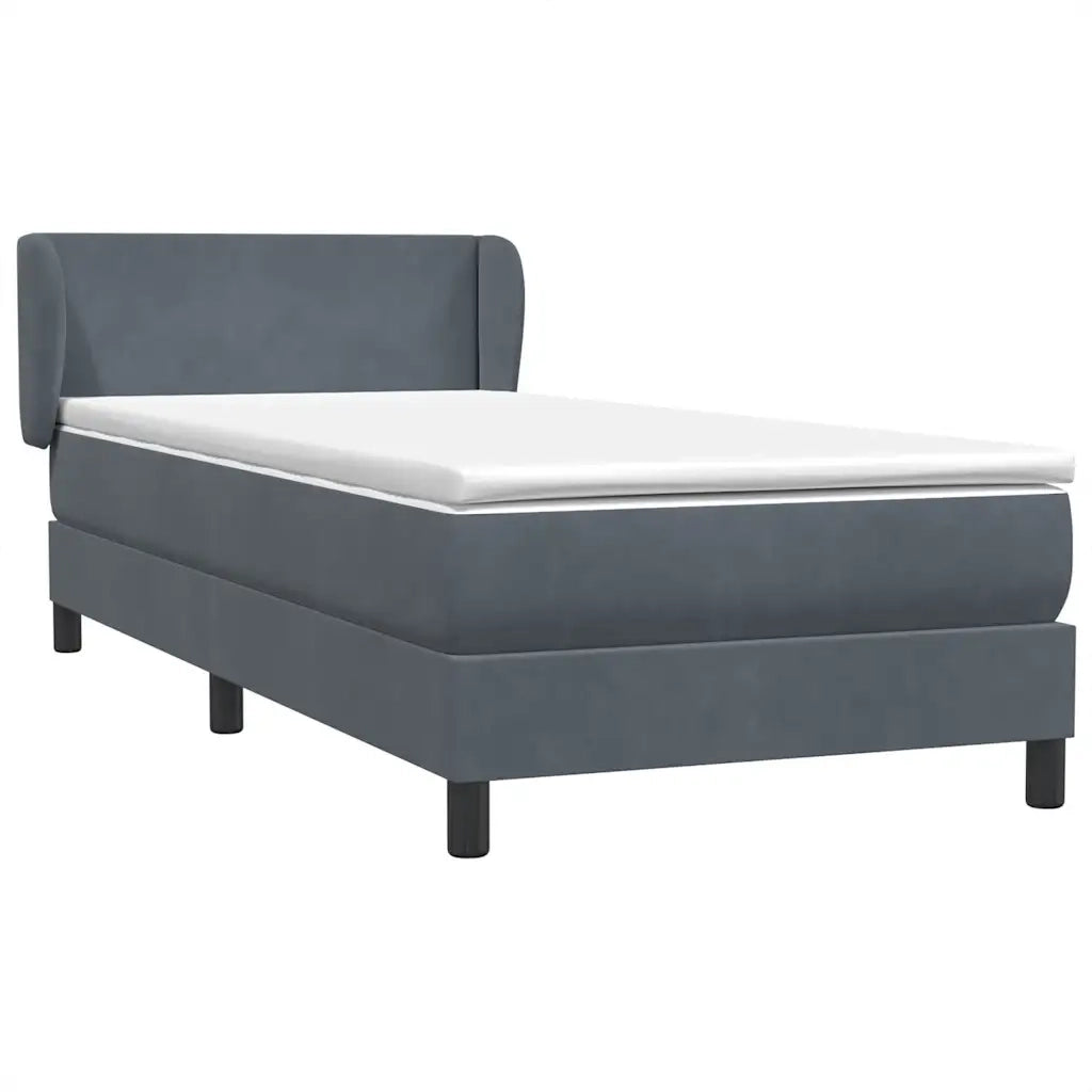 Giroletto a Molle con Materasso Grigio Scuro 80x210 cm Velluto 3317338