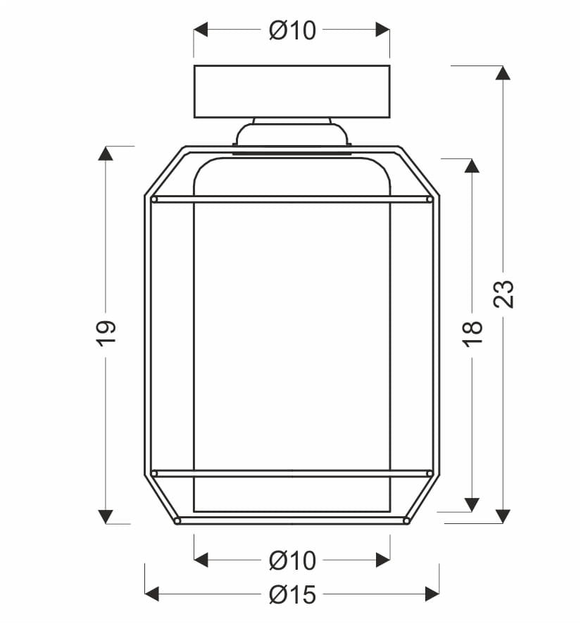 Plafoniera Candellux Jonera nera metallo E27 40W 23cm