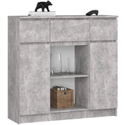 Cassettiera AKORD K100 Cemento 101 cm 2 ante 3 cassetti 101x35x98 cm