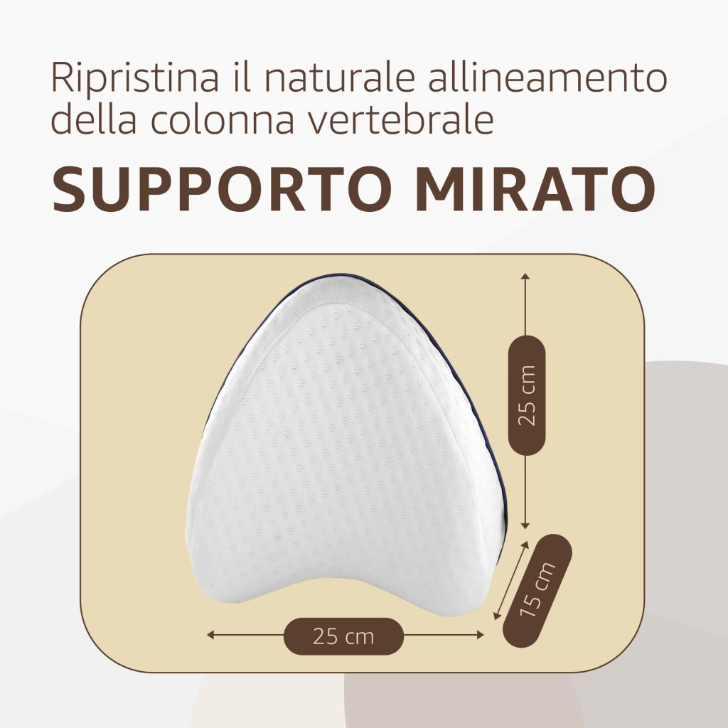 SONIT - Cuscino Gambe per Dormire in Memory Foam - Cuscino per Dormire sul Fianco - Supporto Gambe e Ginocchia Traspirante, Sfoderabile e Lavabile