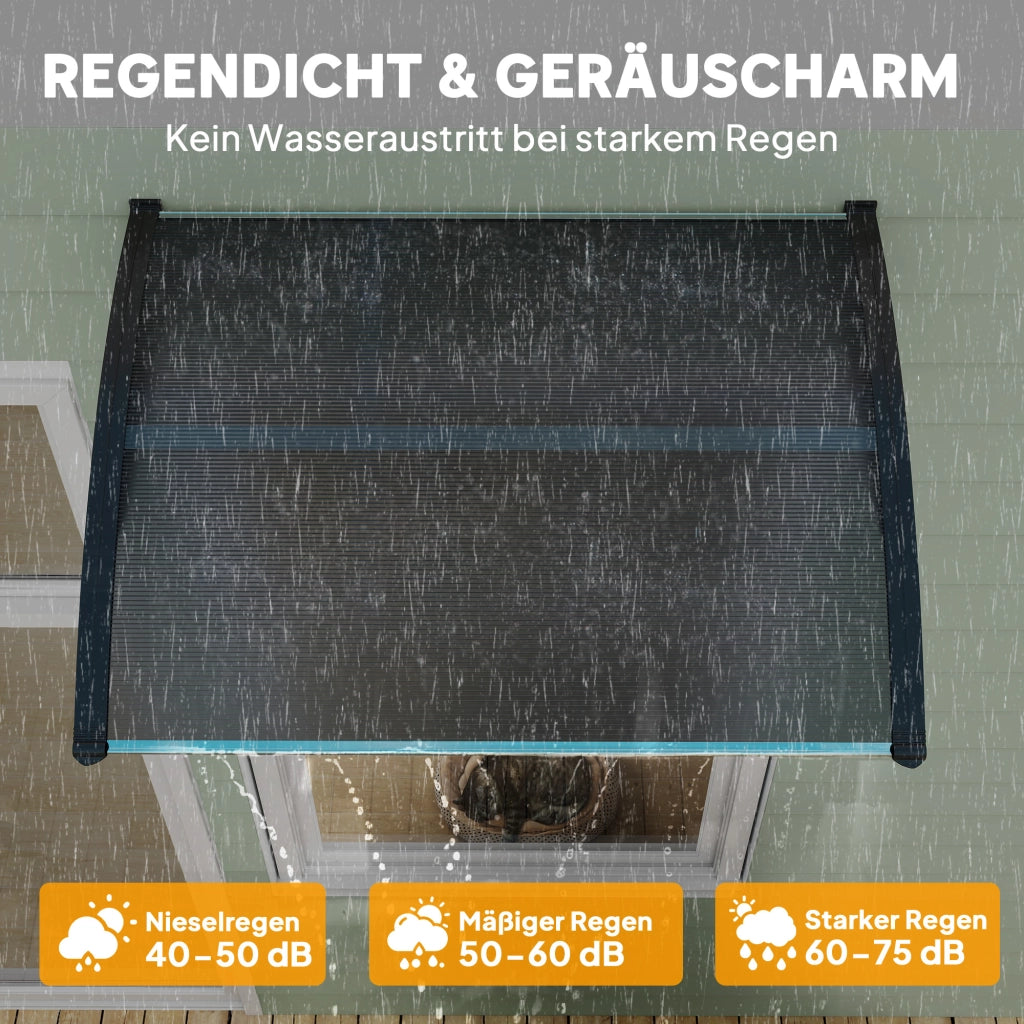 Vordach per Porta d'Ingresso ¨C Minimal ¨C Nero 100x75x23 cm