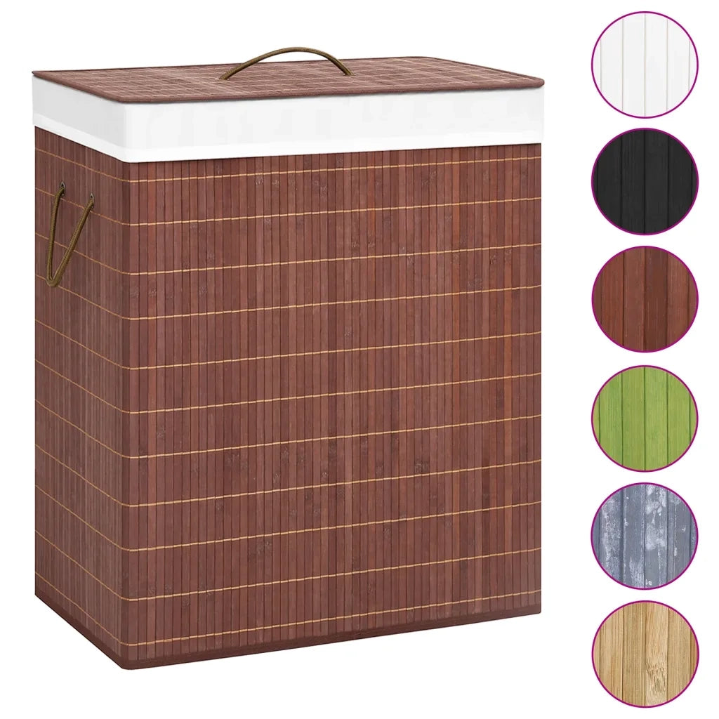 Cesto Portabiancheria in BambÃ¹ Marrone 100 L cod mxl 40090