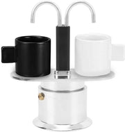 Macchina per caffè in stile italiano - Caffettiera con doppio becco - Caffè da 100 ml - Formato compattibile - Lega di alluminio - Caffè da assemblaggio