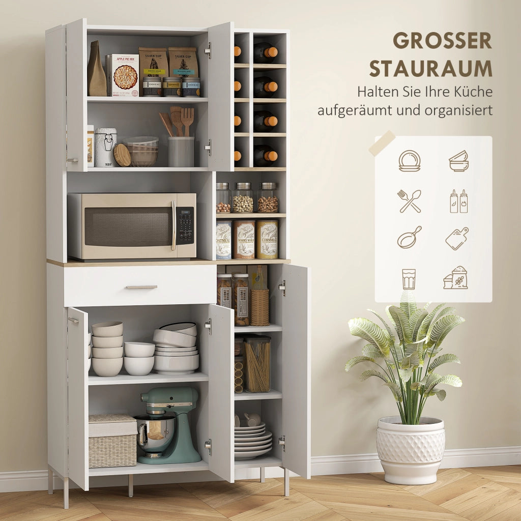Mobile Cucina con Ripiani Aperti, Fagottiera, Porte ¨C zephmum ¨C Bianco, MDF