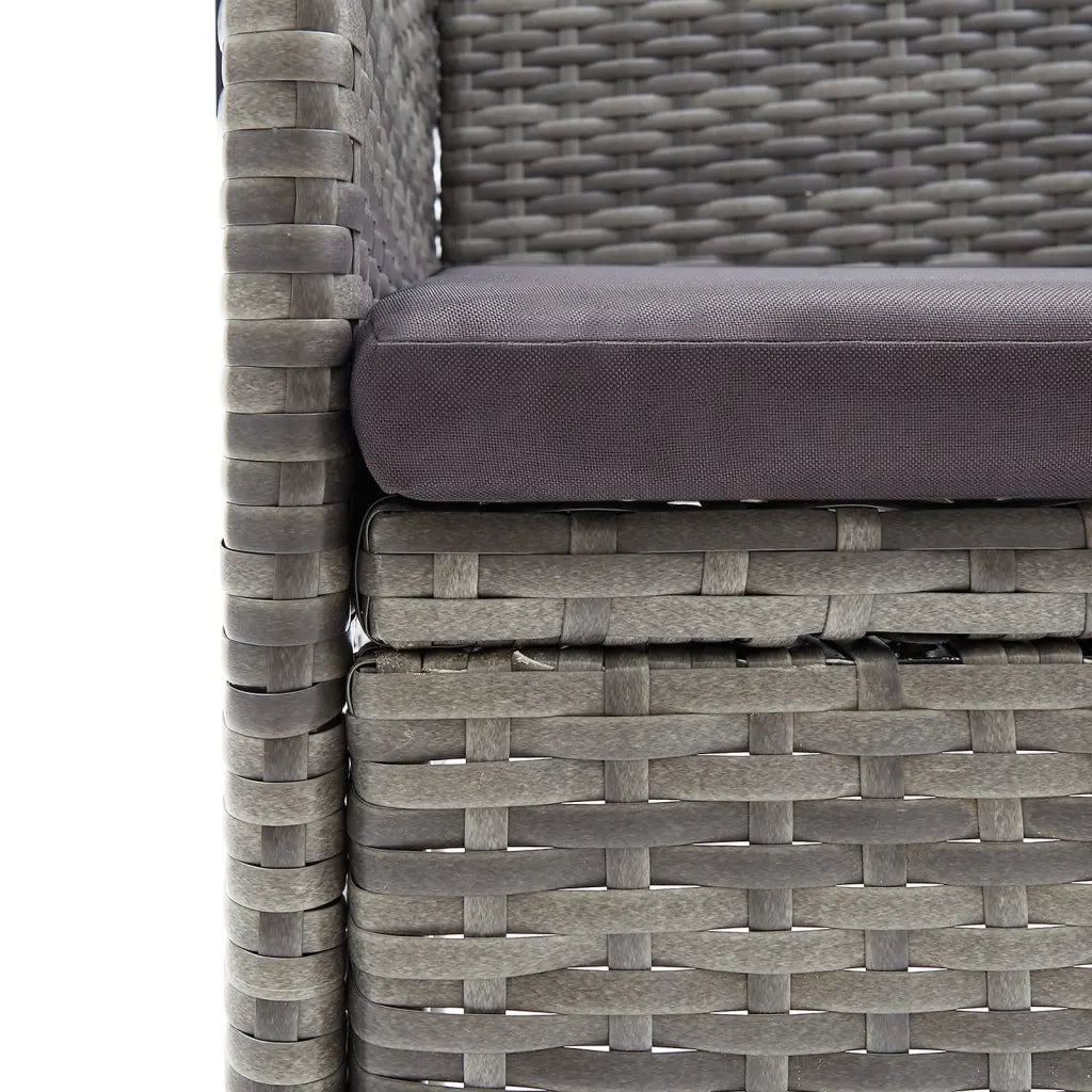 Set da Pranzo da Giardino 7 pz con Cuscini Grigio e Nero cod mxl 35863