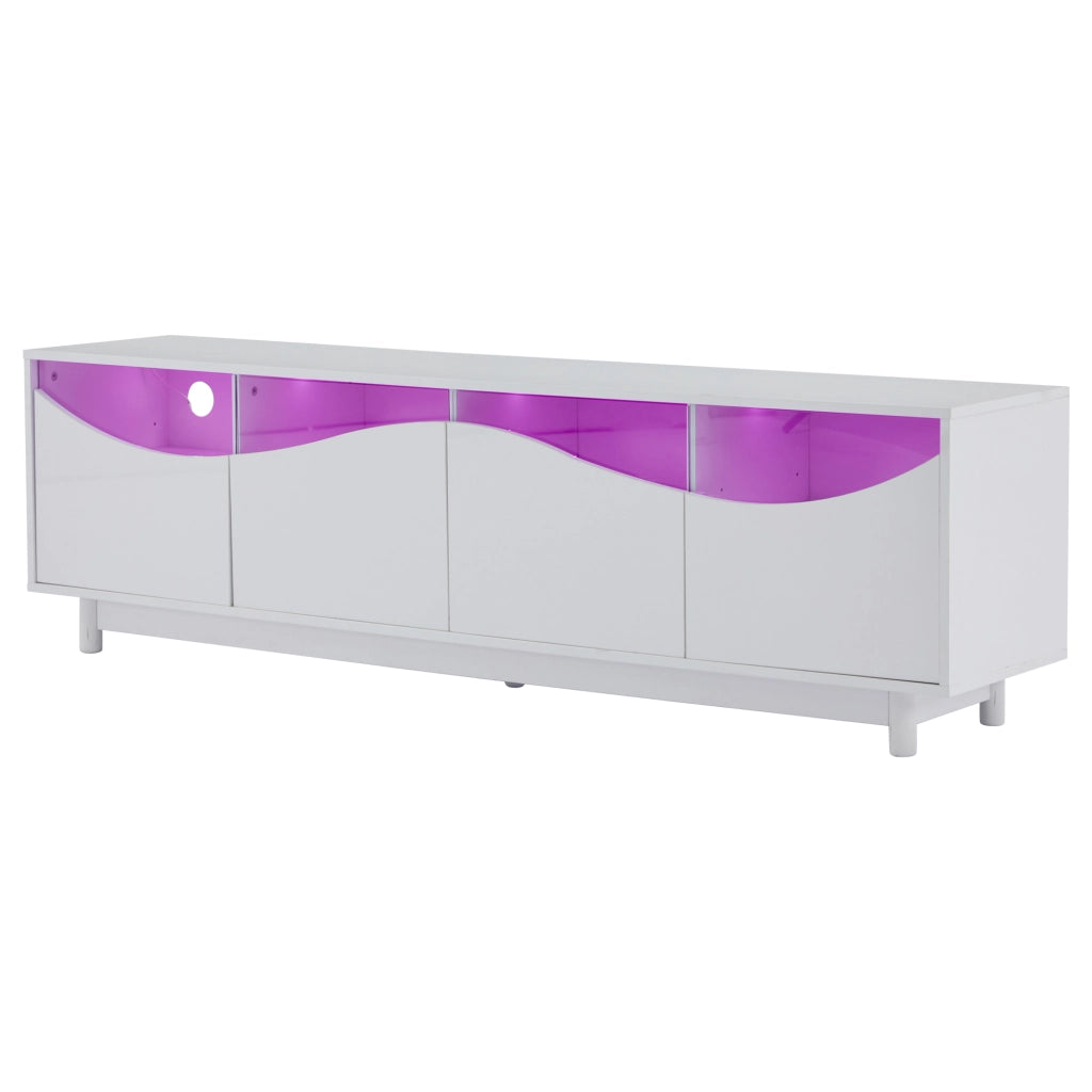 Mobile TV con 2 ante push to open; LED e passacavi - per soggiorno - 175 x 38 x 51 cm