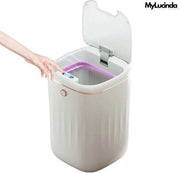 Cassetto di Rifiuto Elettrico Sottile - 24L - Automatico, Impermeabile e Igienico - Ideale per Salotto e Bagno - Bianco