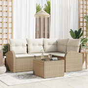 Set Divano da Giardino Beige polyrattan
