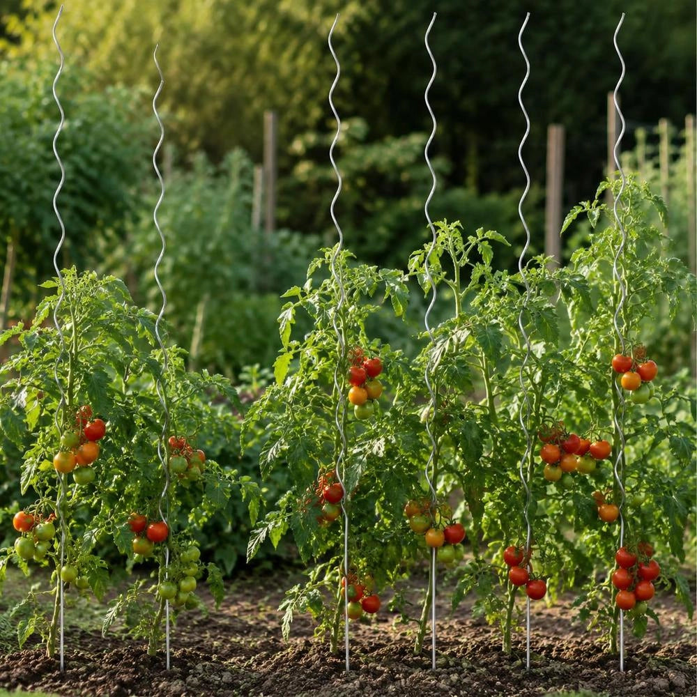 Tomato Spiral Stakes, 20 Pieces, 170 Cm, Galvanized Steel