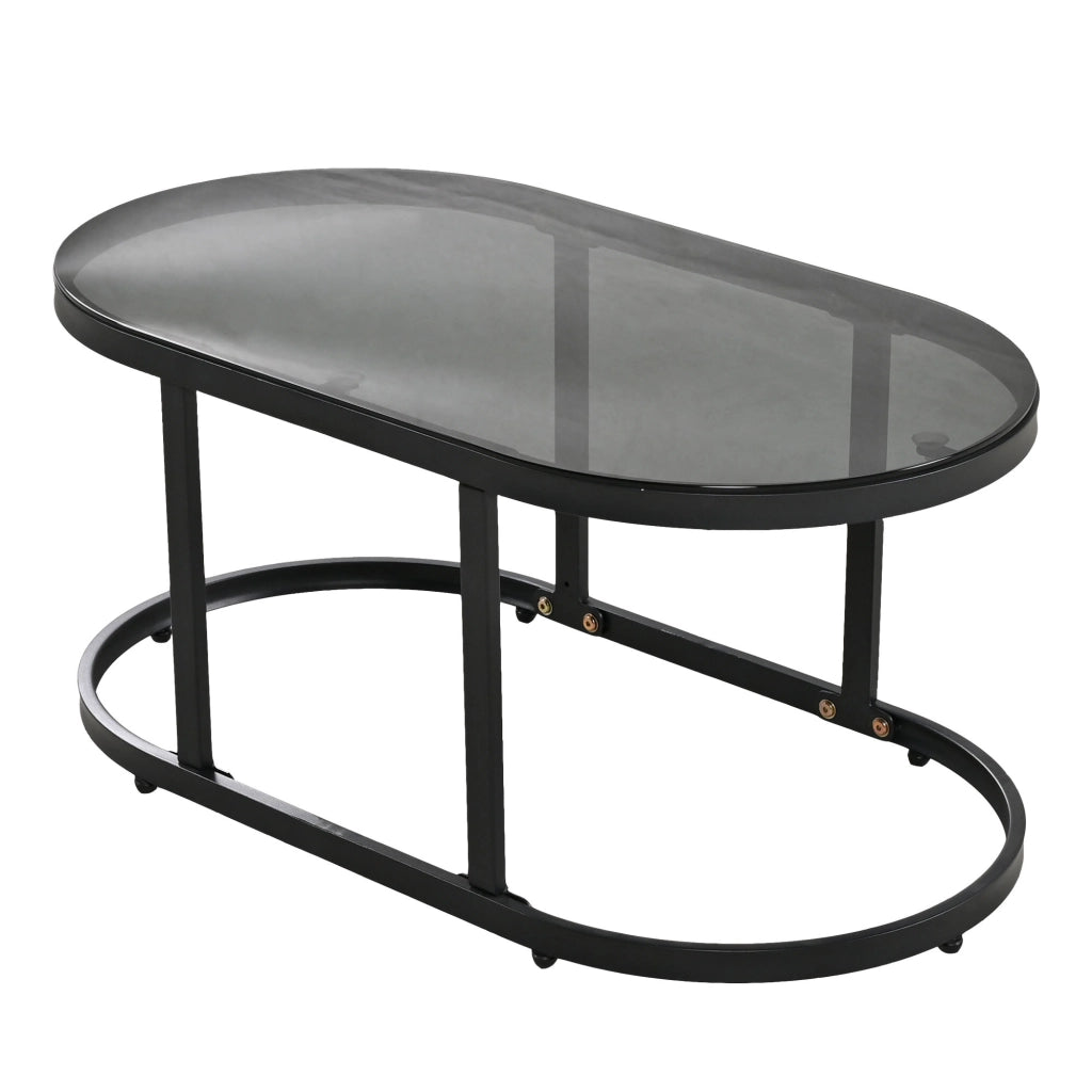 Set Salotto da Giardino 5 Pezzi con Cuscini ¨C MINIMAL ¨C Corda/Vetro, Grigio