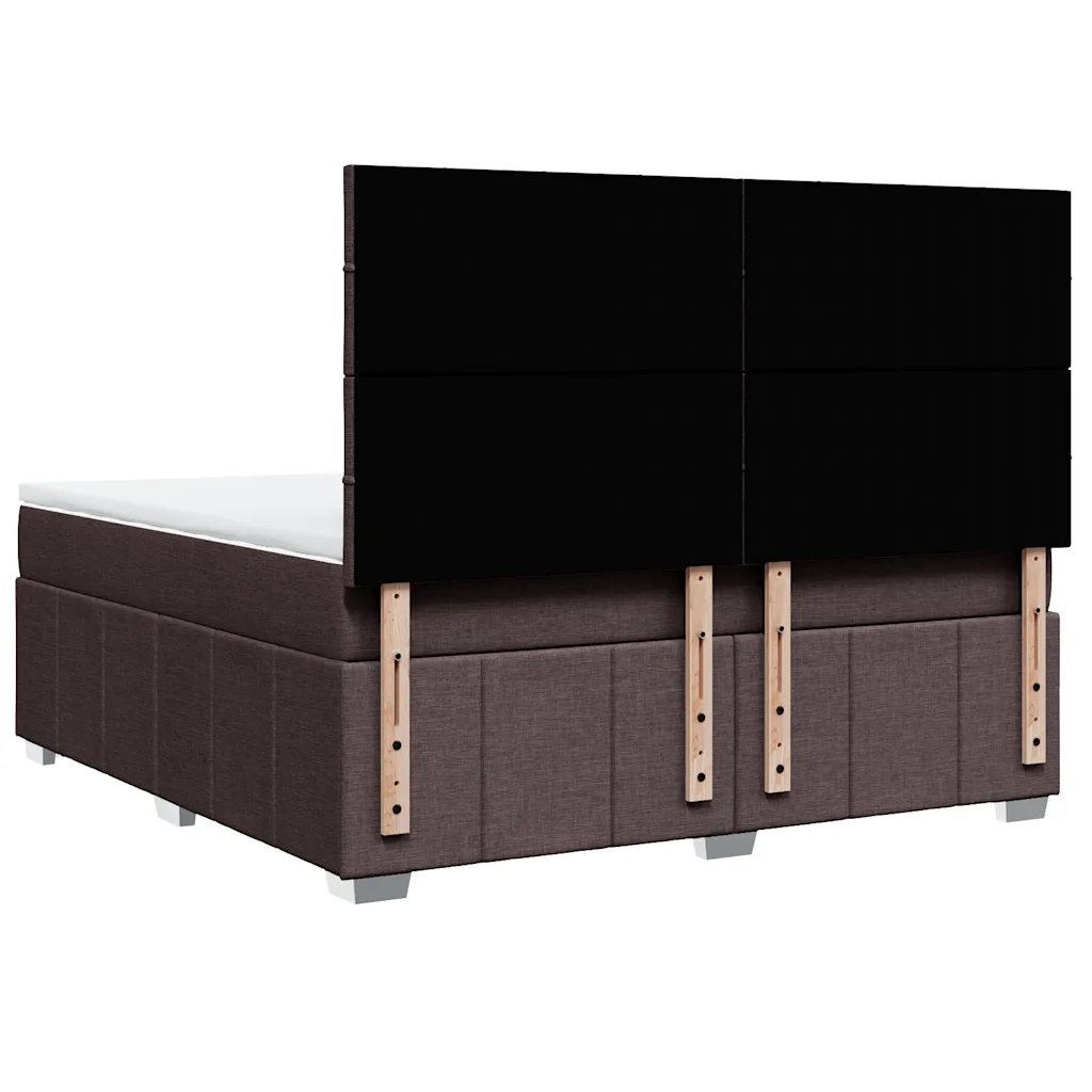 Giroletto a Molle con Materasso Marrone Scuro 180x200cm Tessuto 3294050