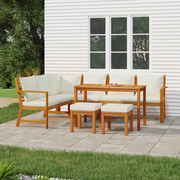 Set da Pranzo Giardino 7pz con Cuscini Legno Massello di Acacia 3154968