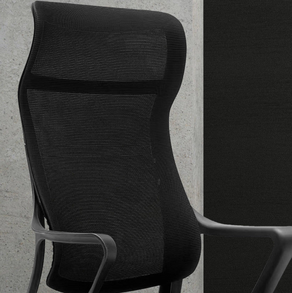 Sedia studio Hispanohogar altezza regolabile in tessuto nero 127x67x69
