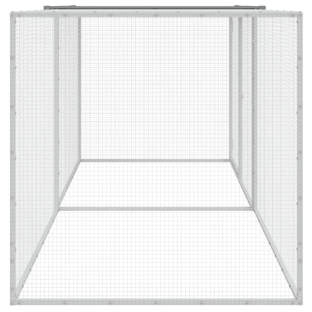 Gabbia Polli Tetto Grigio Chiaro 203x98x90 cm Acciaio Zincato 3189044
