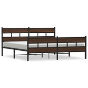 Letto matrimoniale | Letto per adulti | Giroletto senza Materaso in Metallo Rovere Marrone 183x213 cm