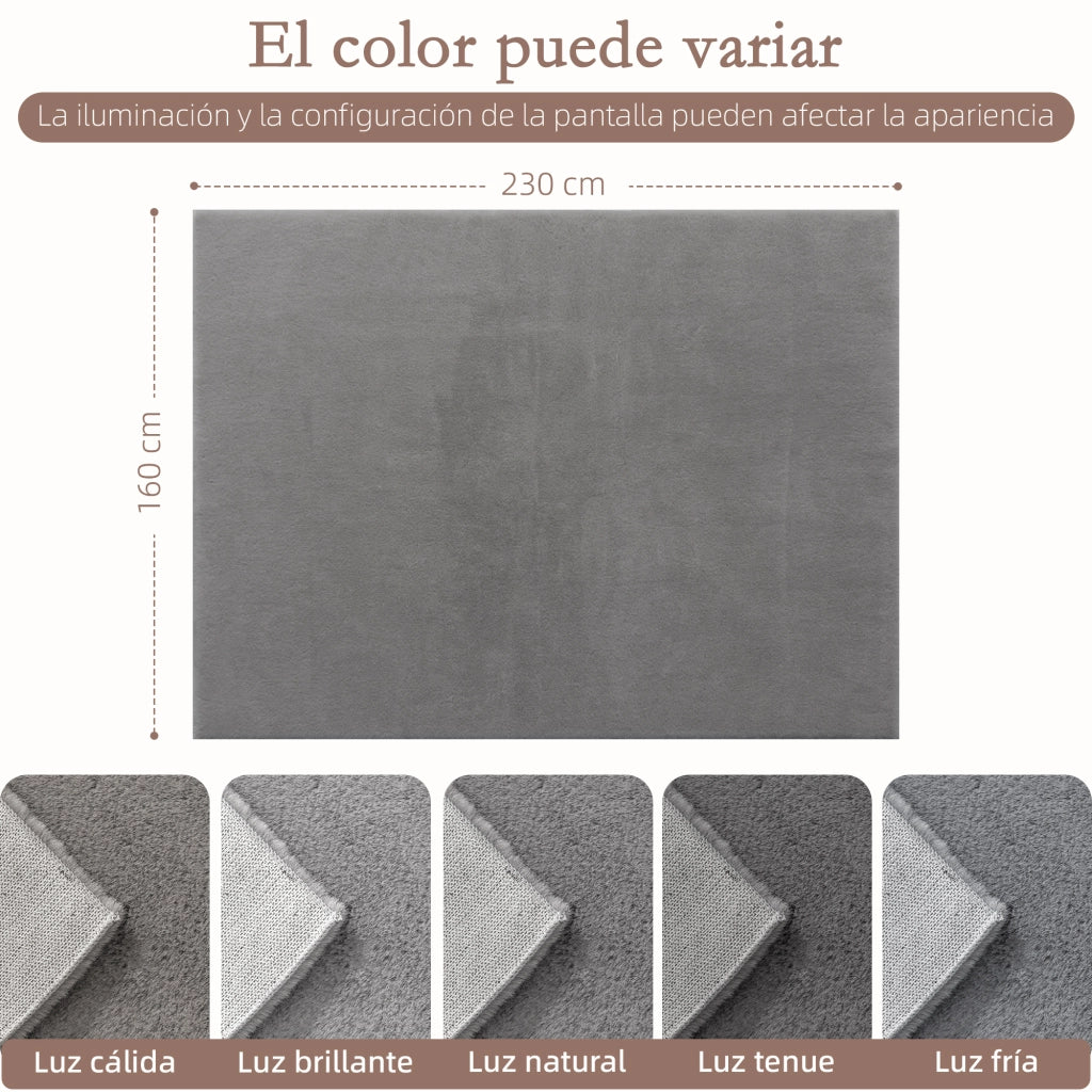 Tappeto Moderno Pelo Lungo Lavabile ¨C Zephmum ¨C Grigio Chiaro 160x230 cm