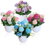 4 pezzi di fiori artificiali in vaso, mini piante artificiali, piccoli crisantemi decorazione da tavolo, interna ed esterna, fiori da assemblaggio per casa, piante verdi per balcone, ufficio