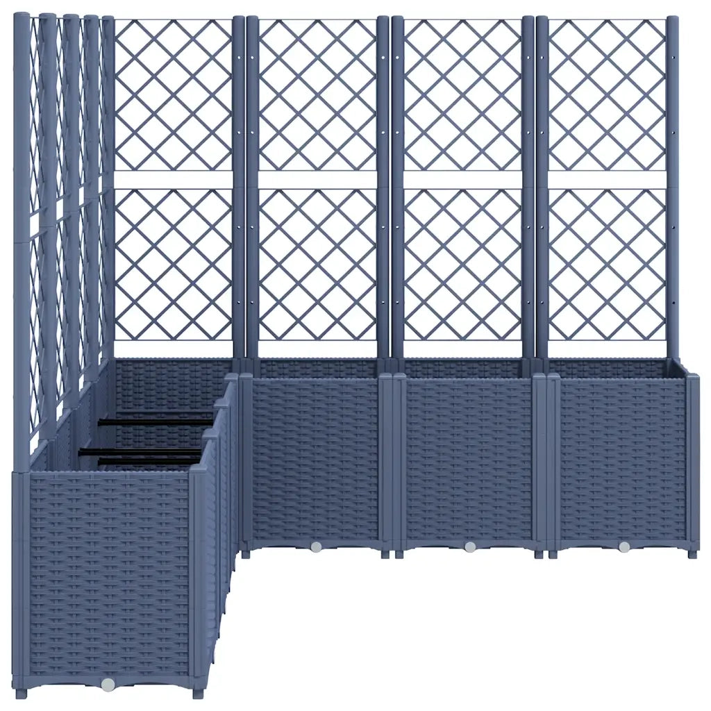 Fioriera Giardino con Traliccio Grigio Blu 160x160x140 cm PP 367881