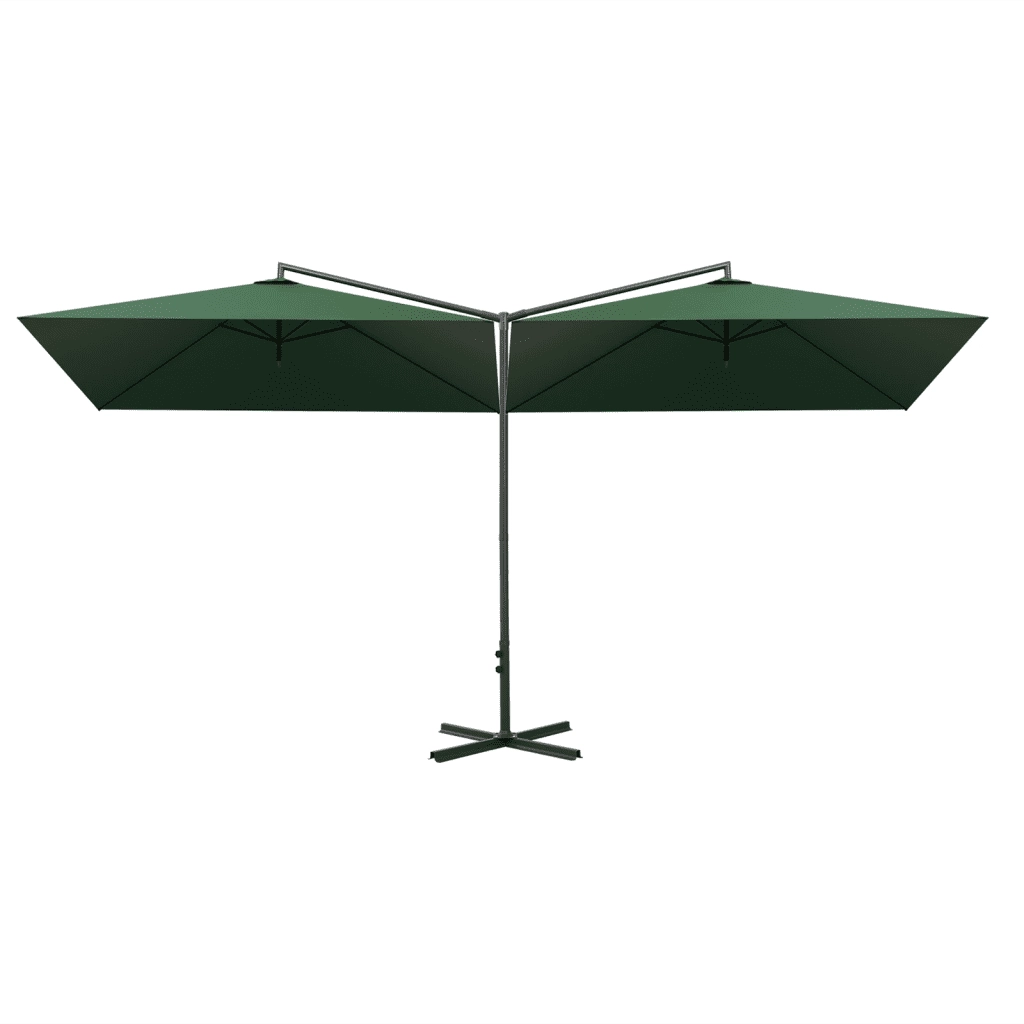 Ombrellone Doppio-Ombrellone da giardino con Palo in Acciaio Verde 600x300 cm