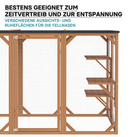 Recinto per gatti da esterno Cat run resistente alle intemperie 180x80x111,8 cm, 3 zone di riposo