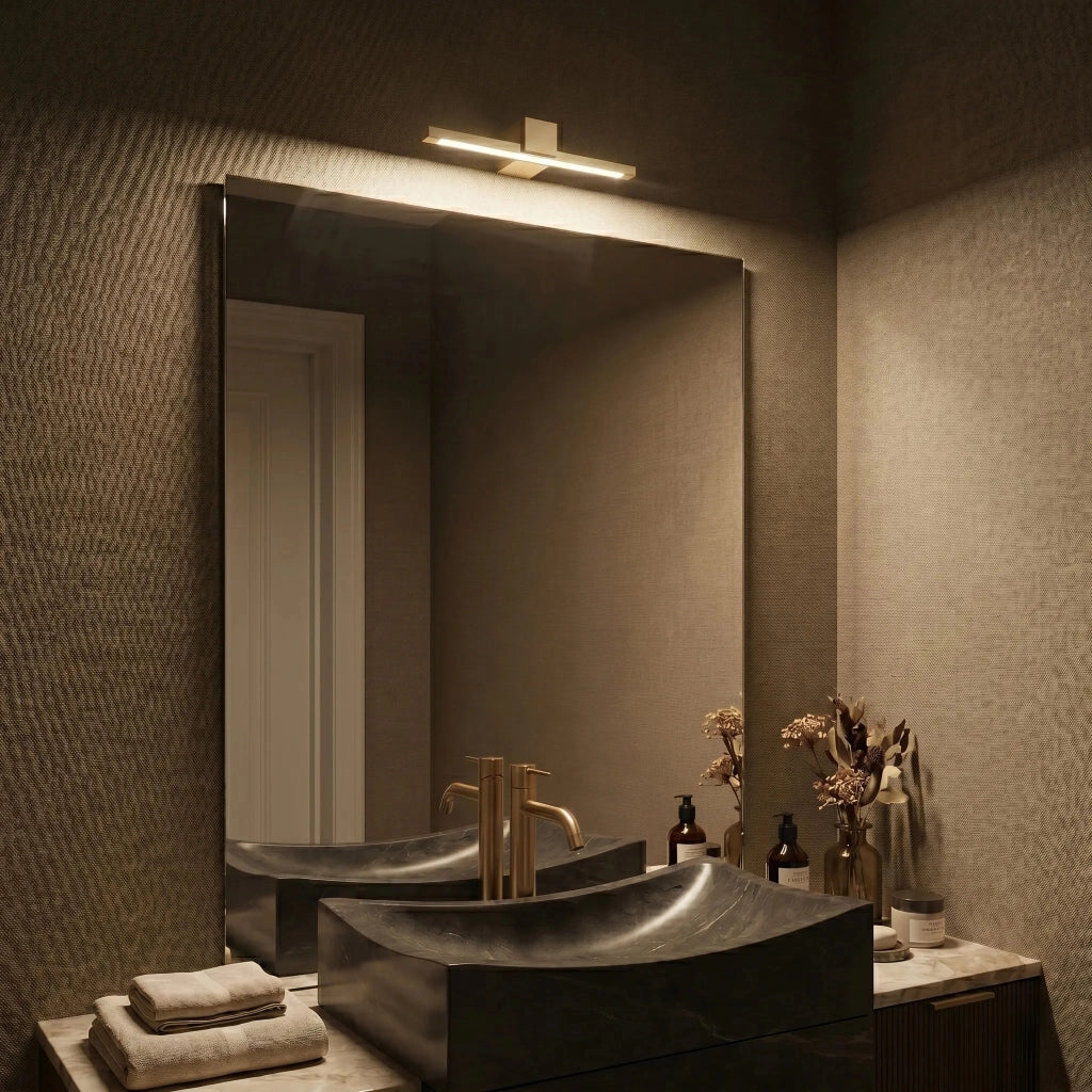 Applique Da Bagno Led Swe043-1w 40cm Gold Brush