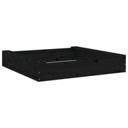 Sabbiera per bambini area giochi da giardino esterna con posti a sedere quadrati legno massello di pino nero 02_0041526