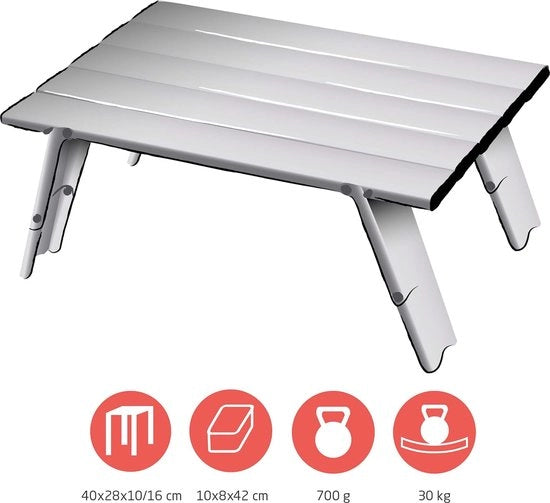 Tavolo da Campeggio in Alluminio Tucket Micro - Color Argento - Leggero