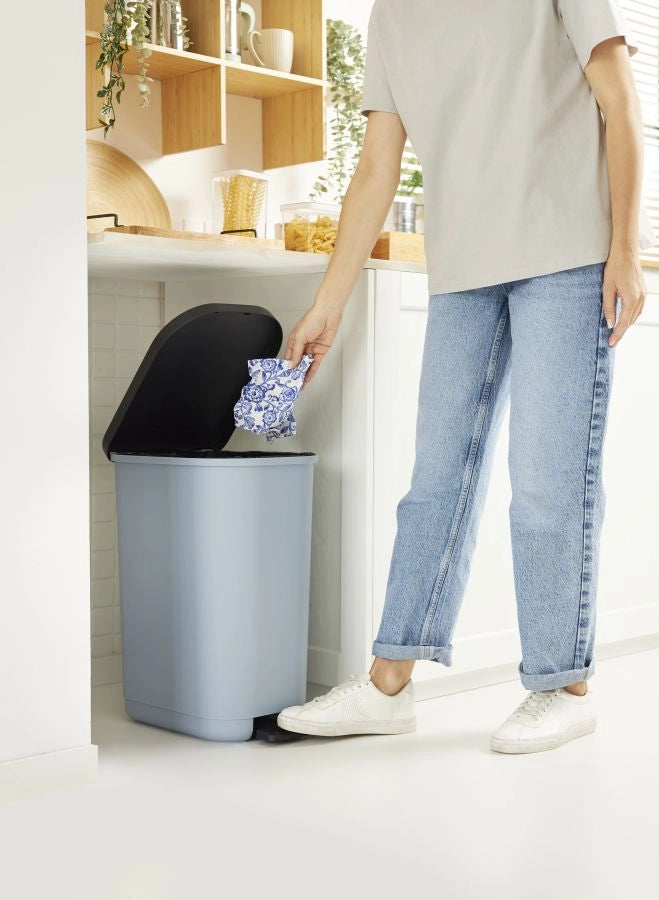 PATTUMIERA A PEDALE 25-40 LT BLU NEBBIA PLASTICA RICICLATA