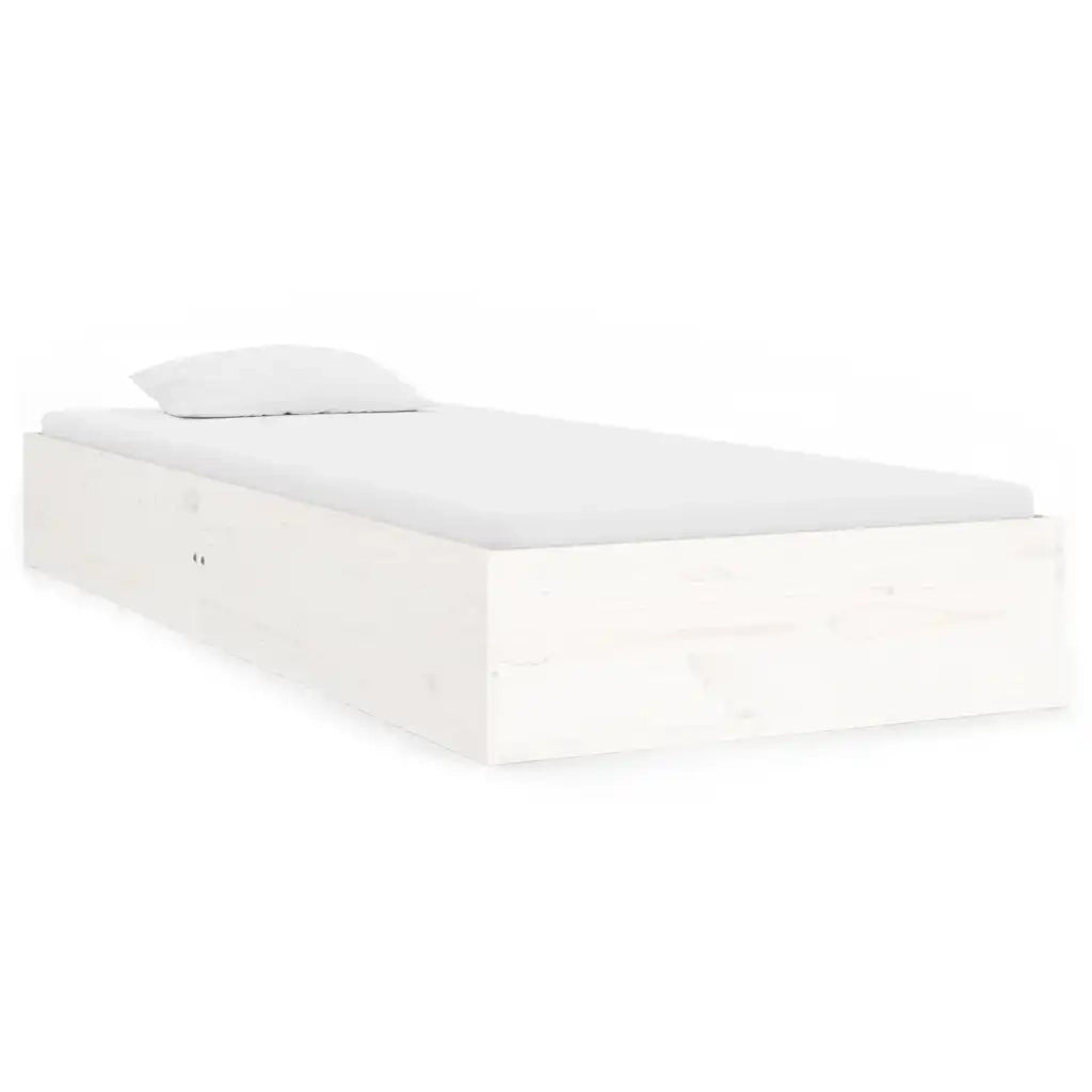 Giroletto-Struttura Letto Bianco in Legno Massello 75x190 cm Small Single 609932