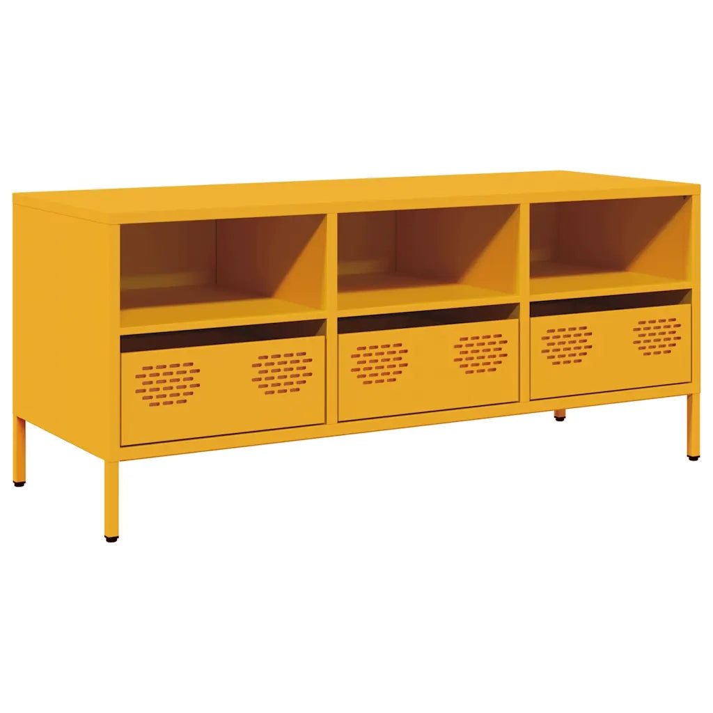 Mobile TV | Armadietto TV | Mobile Porta TV Giallo Senape 101,5x39x43,5 cm in Acciaio