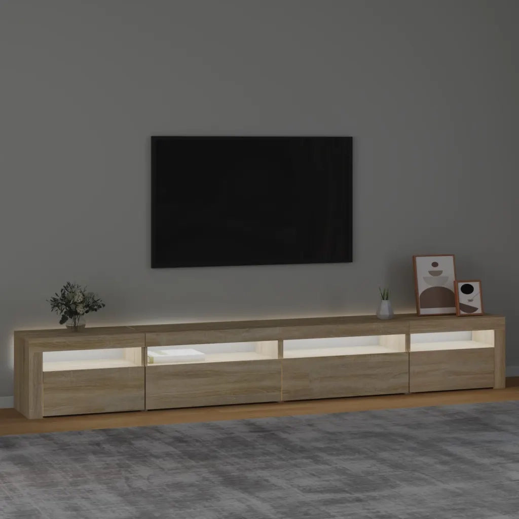 Mobile Porta TV con Luci LED-Credenza per TV Rovere Sonoma 270x35x40 cm