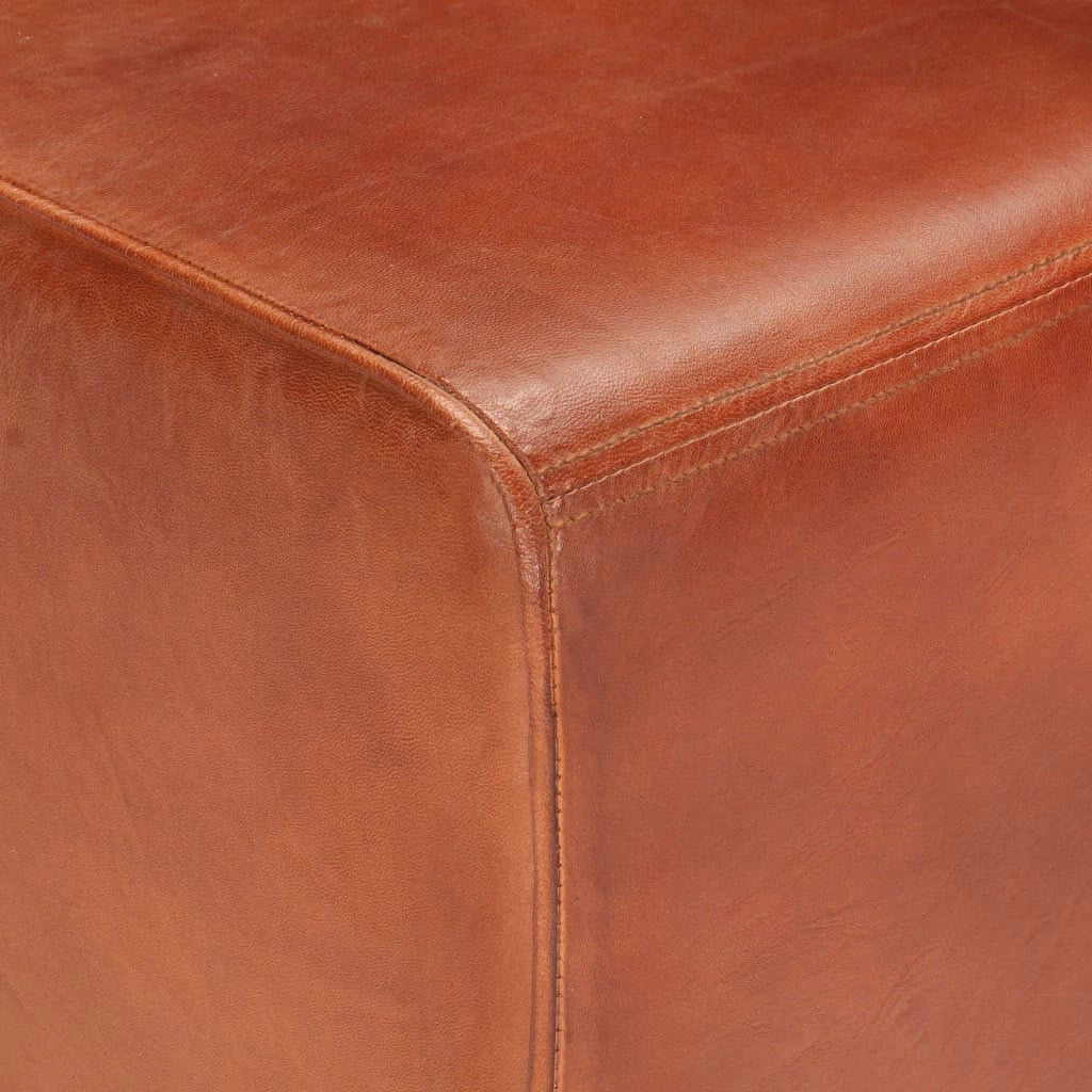 Panca in stile cavallo 135 x 25 x 55 cm vera pelle sintetica di capra marrone 02_0010829