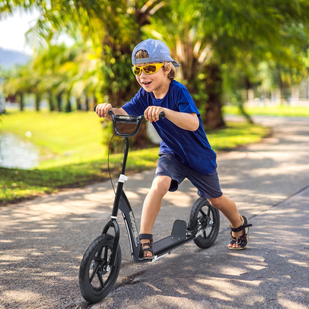 Scooter per Bambini con Freni e Ruote Grandi ¨C zephmum ¨C Nero 12 Pollici