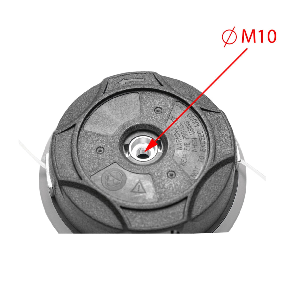 Testina universale per decespugliatore con filo da 2,5 mm e filettatura di montaggio M10 x P1,25LH Breckner Germany