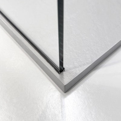 Doccia Walk-In 120 cm nero opaco con vetro trasparente H 200 cm  Tay