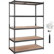 5 Livelli di Magazzino a Sostegno - Stante - Reticolo Metallico - Mobile di Archiviazione - Per Cucina Sala da Pranzo Magazzino - Capacità di Carico Totale 900kg - 152x75x3