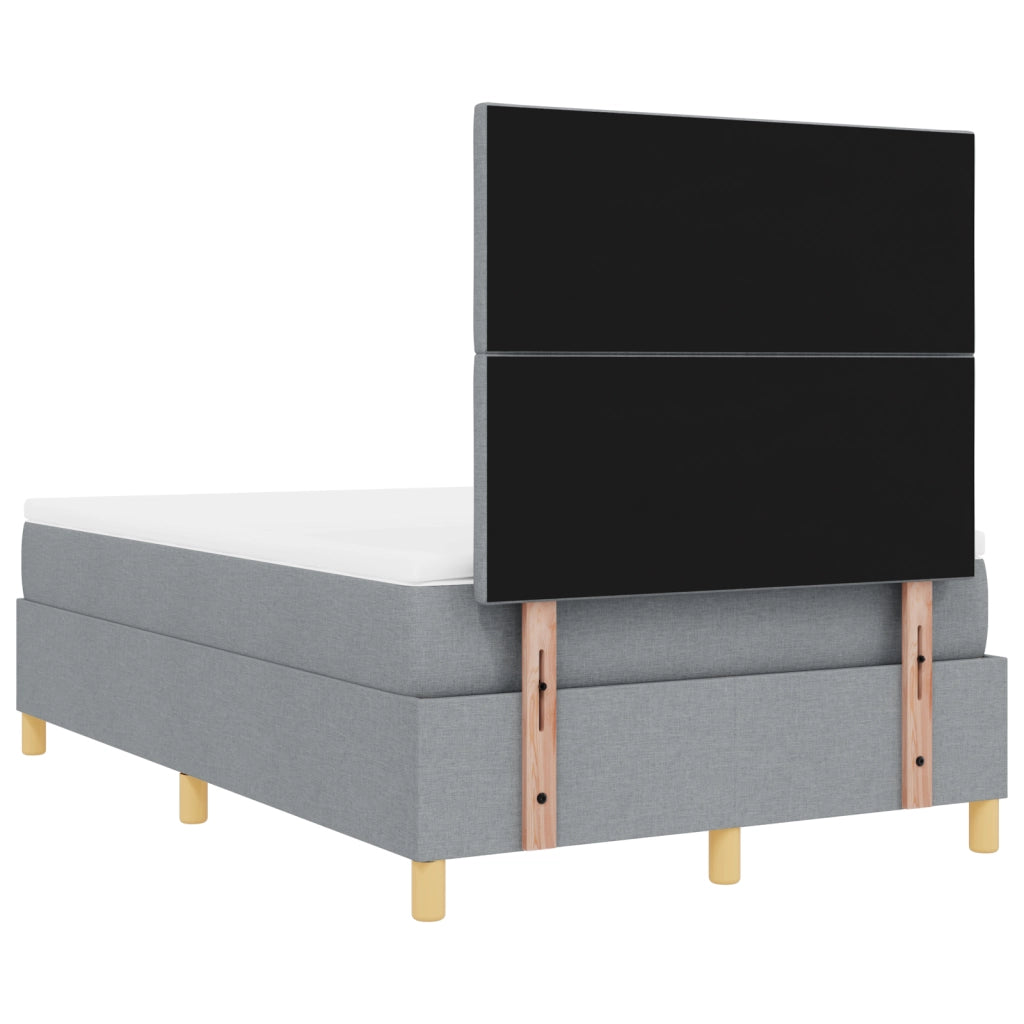 Letto a molle con materasso & LED Grigio chiaro 120x200 cm Tessuto
