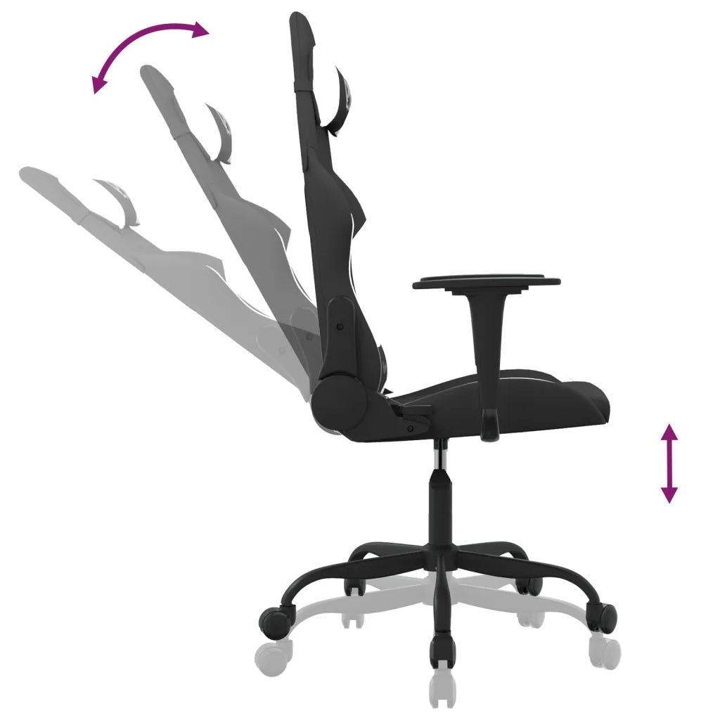 Sedia da Gaming Nero e Bianco in Tessuto cod mxl 77363