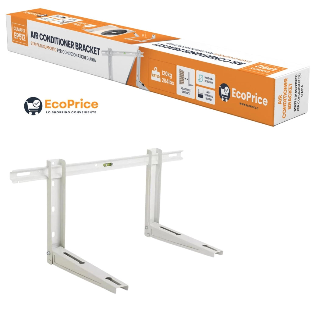 Ecoprice Staffa Per Climatizzatore / Condizionatore - Portata max 120kg  9000 BTU 12000 BTU