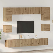 vidaXL Set mobile TV 8 pcs rovere artigianale 100 x 30 x 30 cm