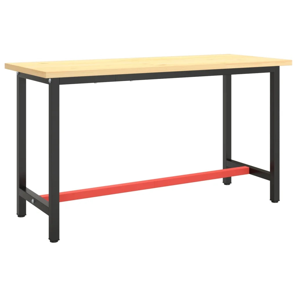 Telaio Banco da Lavoro Nero e Rosso Opaco 140x50x79 cm Metallo CFW5272289