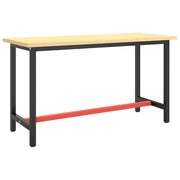 Telaio Banco da Lavoro Nero e Rosso Opaco 140x50x79 cm Metallo CFW5272289