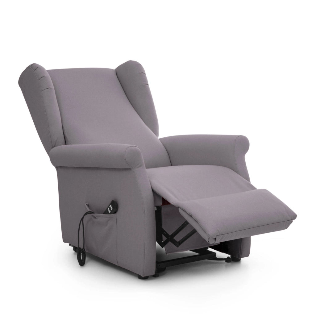 Poltroncina Treia, Poltrona Sfoderabile Made in Italy, 75x84x107h cm Grigio Chiaro
