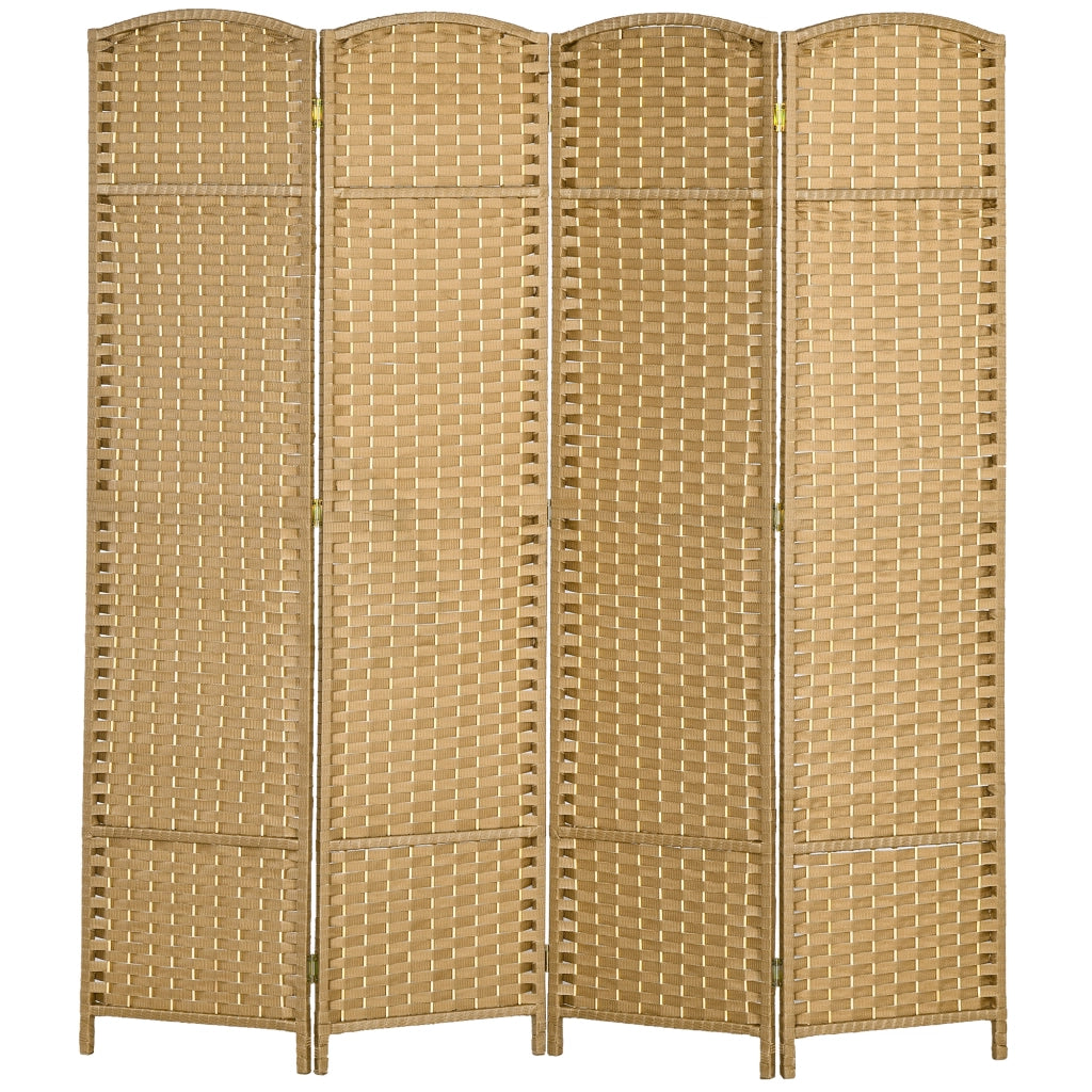 Paravento 4 Ante in Legno ¨C Zephmum ¨C Naturale 160x170 cm