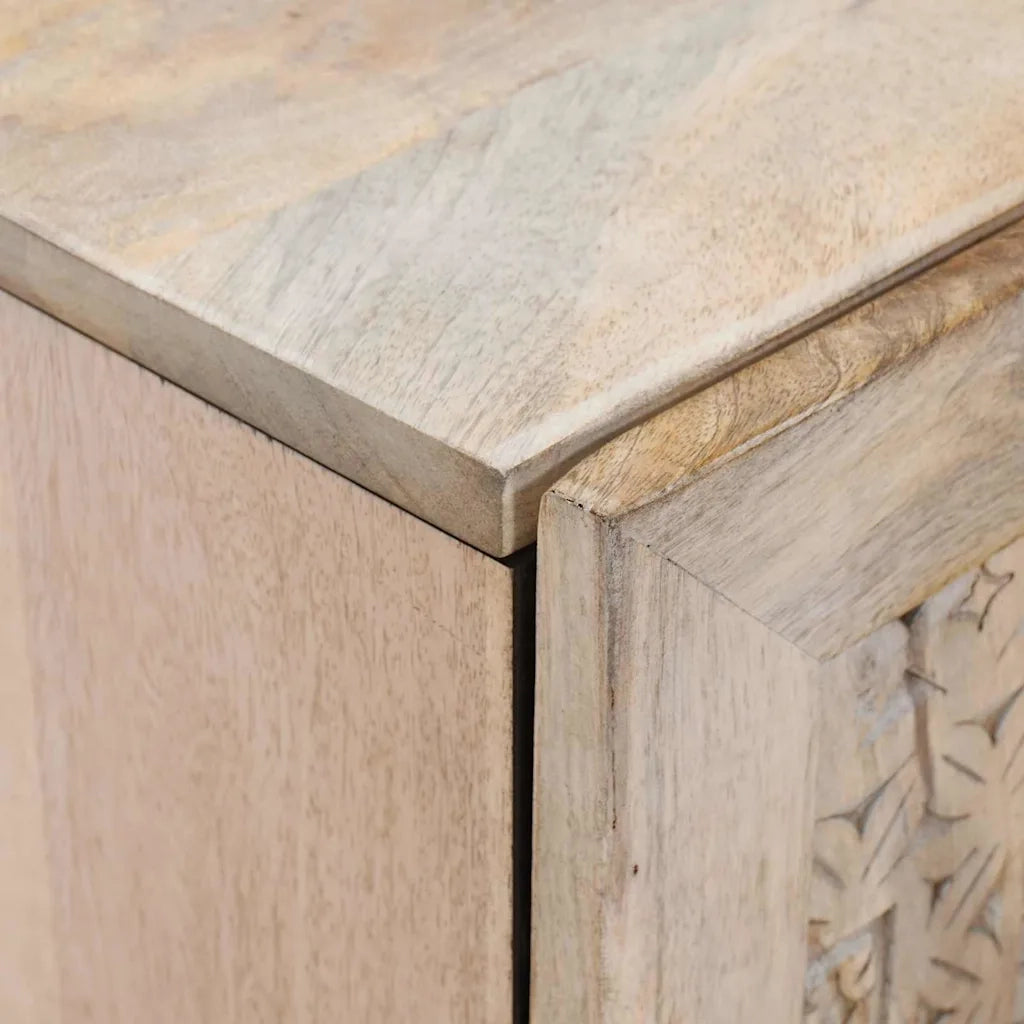 Credenza | Madia | Buffet da pranzo | Armadio da pranzo Bianco Sbiancato 90 x 33 x 75 cm