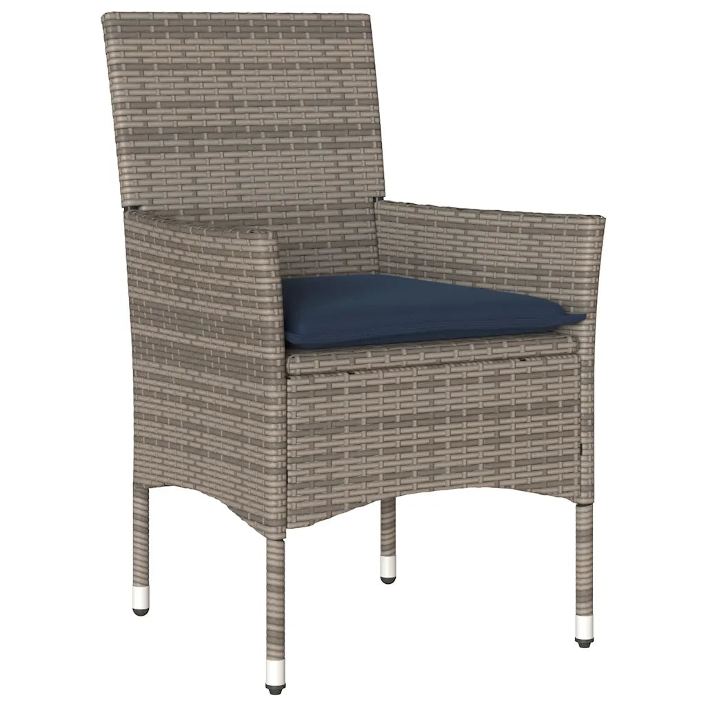 Sedie da Giardino con Cuscini 2 pz Grigie in Polyrattan 368117