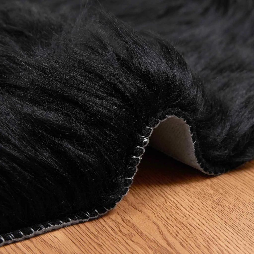 Tappeto in finta TAFALLA Nero 50 x 80 cm Poliestere 42021584