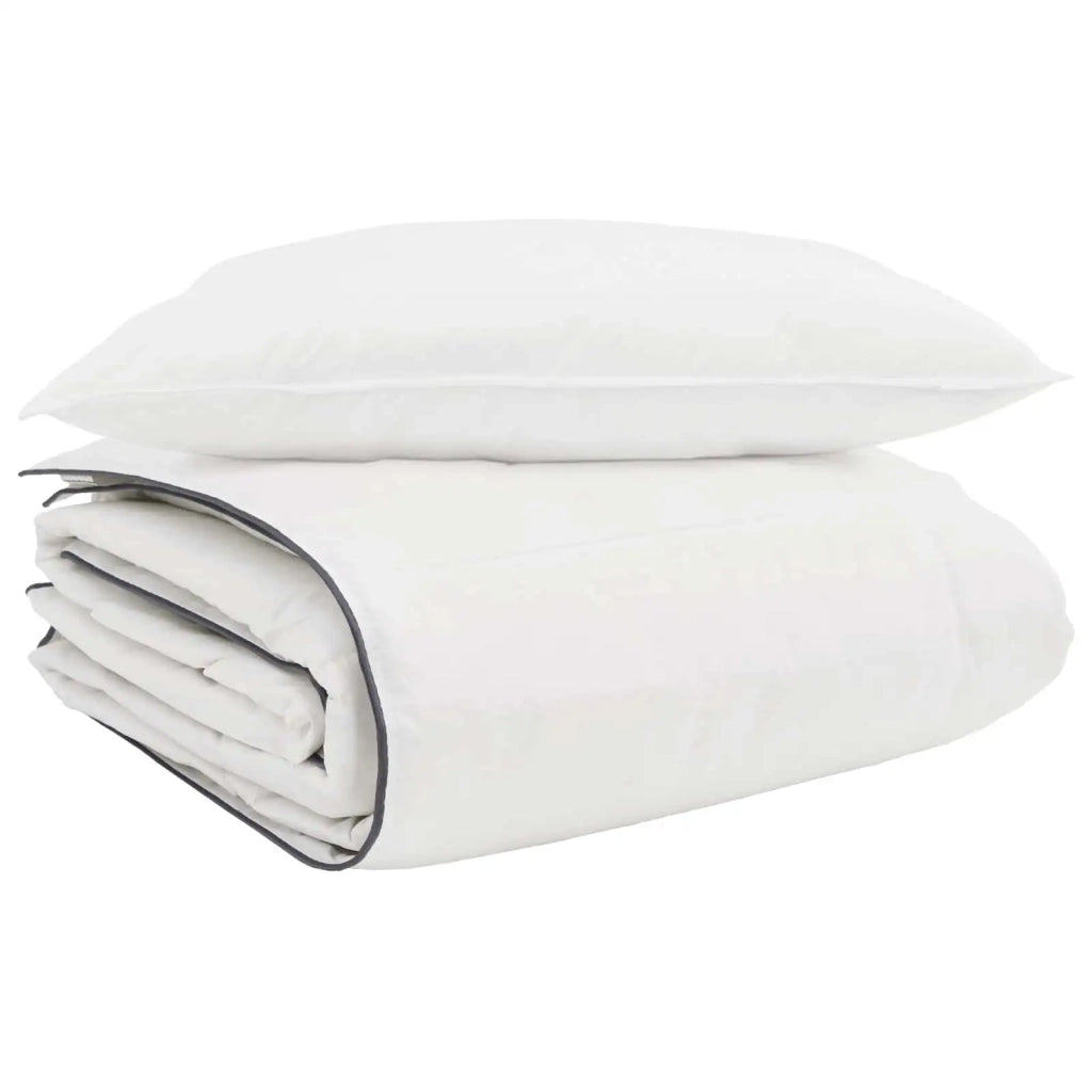 Piumone | Duvet Invernale con cuscino 2 pz Bianco Piuma d'anatra